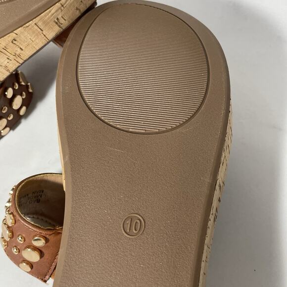 Corky’s BAD HABIT Slide Wedge Sandals Women’s Size 10 Brown Gold Stud Straps NEW - Picture 10 of 12